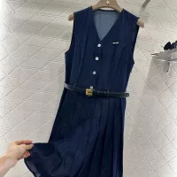 Cheap MIU MIU Dresses Sleeveless For Women #1351077 Replica Wholesale [$76.00 USD] [ITEM#1351077] on Replica MIU MIU Dresses