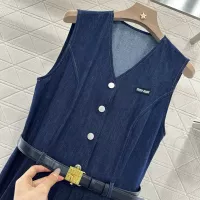 Cheap MIU MIU Dresses Sleeveless For Women #1351077 Replica Wholesale [$76.00 USD] [ITEM#1351077] on Replica MIU MIU Dresses
