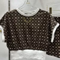 Cheap Louis Vuitton LV Tracksuits Short Sleeved For Women #1351273 Replica Wholesale [$80.00 USD] [ITEM#1351273] on Replica Louis Vuitton LV Tracksuits