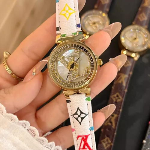 Cheap Louis Vuitton Watches In Gold For Women #1353837 Replica Wholesale [$39.00 USD] [ITEM#1353837] on Replica Louis Vuitton Watches