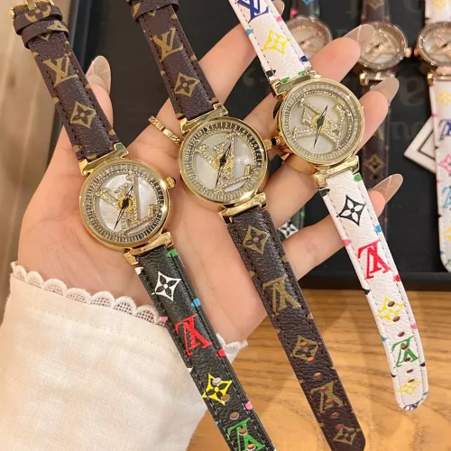 Cheap Louis Vuitton Watches In Gold For Women #1353838 Replica Wholesale [$39.00 USD] [ITEM#1353838] on Replica Louis Vuitton Watches