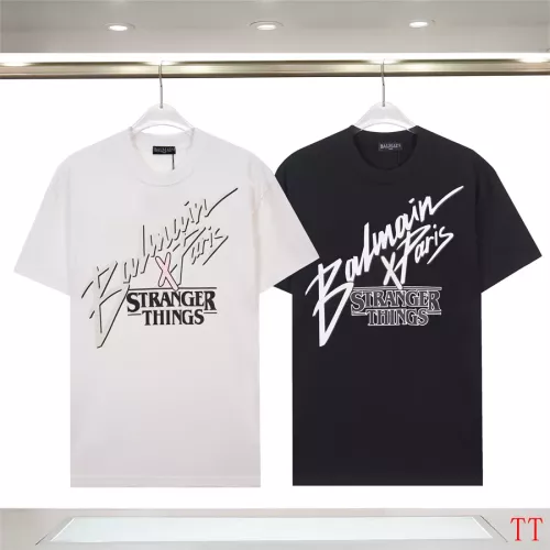 Cheap Balmain T-Shirts Short Sleeved For Unisex #1355050 Replica Wholesale [$32.00 USD] [ITEM#1355050] on Replica Balmain T-Shirts