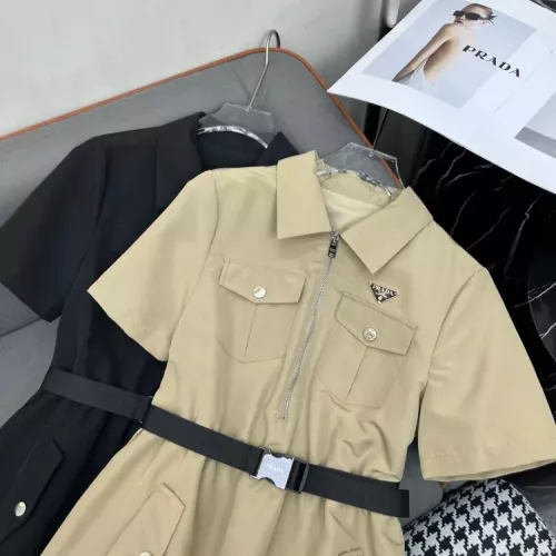Cheap Prada Dresses Short Sleeved For Women #1355124 Replica Wholesale [$108.00 USD] [ITEM#1355124] on Replica Prada Dresses