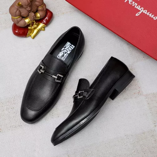 Cheap Salvatore Ferragamo Leather Shoes For Men #1355586 Replica Wholesale [$88.00 USD] [ITEM#1355586] on Replica Salvatore Ferragamo Leather Shoes