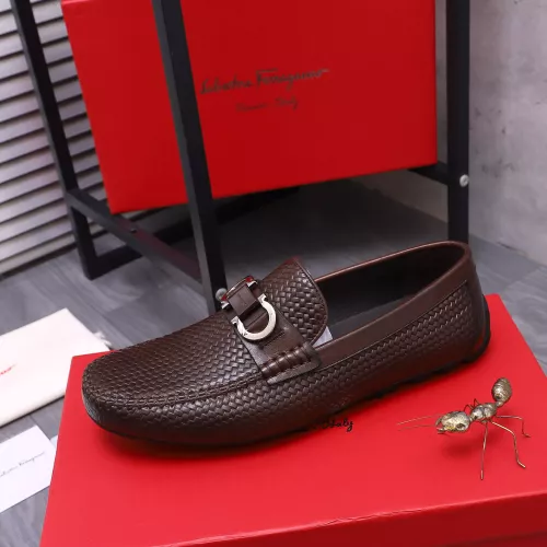 Cheap Salvatore Ferragamo Leather Shoes For Men #1356489 Replica Wholesale [$92.00 USD] [ITEM#1356489] on Replica Salvatore Ferragamo Leather Shoes