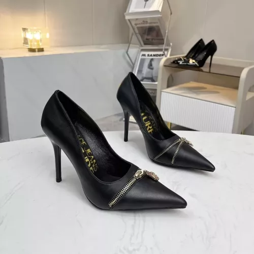 Cheap Versace High-Heeled Shoes For Women #1357272 Replica Wholesale [$82.00 USD] [ITEM#1357272] on Replica Versace High-Heeled Shoes