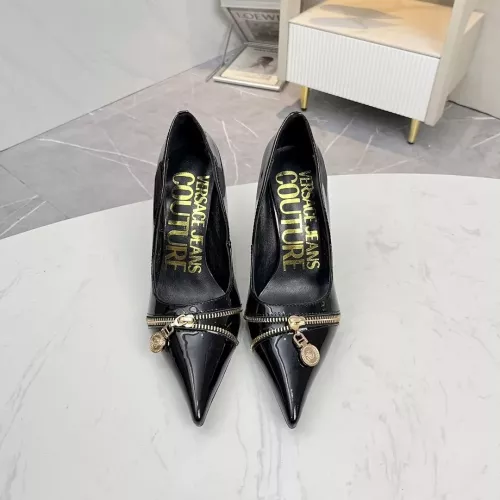 Cheap Versace High-Heeled Shoes For Women #1357273 Replica Wholesale [$82.00 USD] [ITEM#1357273] on Replica Versace High-Heeled Shoes