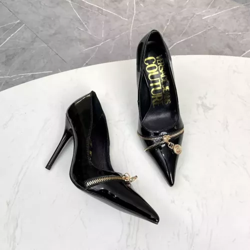 Cheap Versace High-Heeled Shoes For Women #1357273 Replica Wholesale [$82.00 USD] [ITEM#1357273] on Replica Versace High-Heeled Shoes