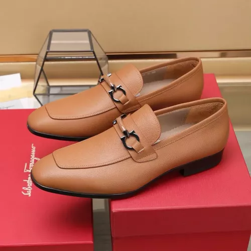 Cheap Salvatore Ferragamo Leather Shoes For Men #1357311 Replica Wholesale [$122.00 USD] [ITEM#1357311] on Replica Salvatore Ferragamo Leather Shoes