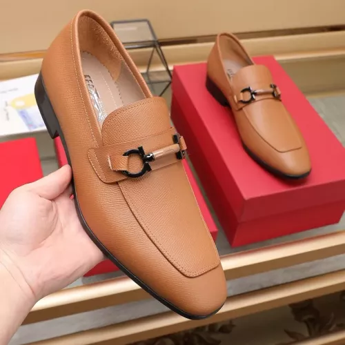 Cheap Salvatore Ferragamo Leather Shoes For Men #1357311 Replica Wholesale [$122.00 USD] [ITEM#1357311] on Replica Salvatore Ferragamo Leather Shoes