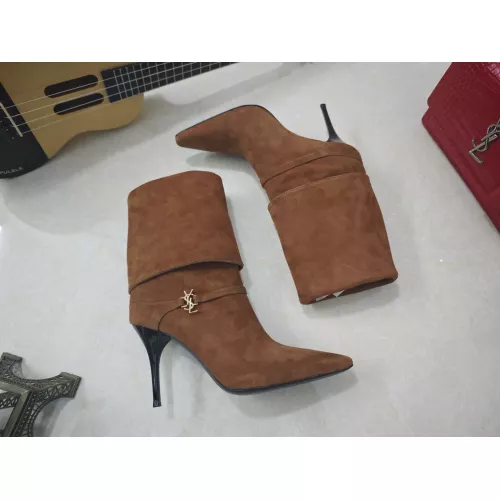 Cheap Yves Saint Laurent YSL Boots For Women #1357987 Replica Wholesale [$130.00 USD] [ITEM#1357987] on Replica Yves Saint Laurent YSL Boots