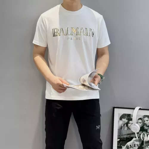 Cheap Balmain T-Shirts Short Sleeved For Men #1359297 Replica Wholesale [$76.00 USD] [ITEM#1359297] on Replica Balmain T-Shirts