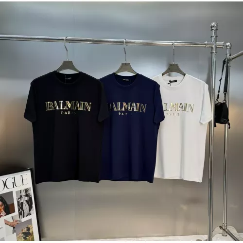 Cheap Balmain T-Shirts Short Sleeved For Men #1359299 Replica Wholesale [$76.00 USD] [ITEM#1359299] on Replica Balmain T-Shirts