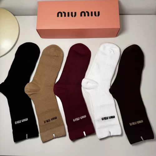 Cheap MIU MIU Socks For Women #1360133 Replica Wholesale [$29.00 USD] [ITEM#1360133] on Replica MIU MIU Socks