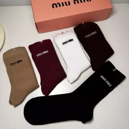 Cheap MIU MIU Socks For Women #1360133 Replica Wholesale [$29.00 USD] [ITEM#1360133] on Replica MIU MIU Socks