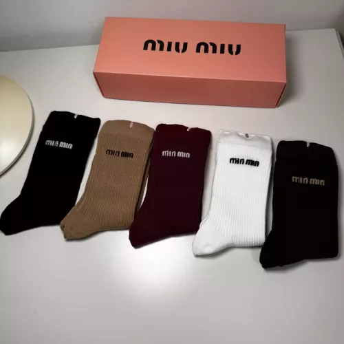 Cheap MIU MIU Socks For Women #1360133 Replica Wholesale [$29.00 USD] [ITEM#1360133] on Replica MIU MIU Socks