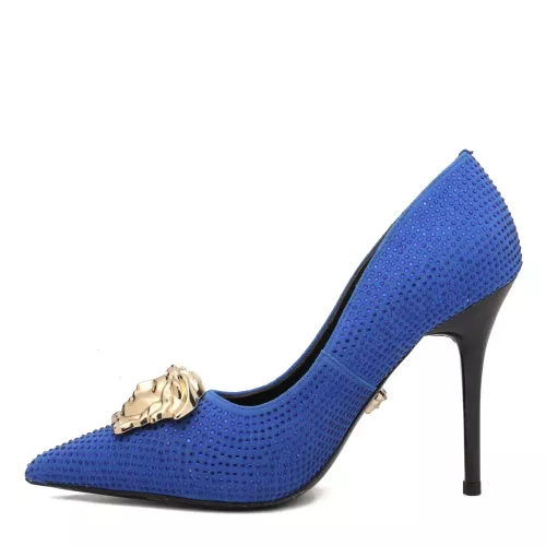 Cheap Versace High-Heeled Shoes For Women #1363353 Replica Wholesale [$82.00 USD] [ITEM#1363353] on Replica Versace High-Heeled Shoes