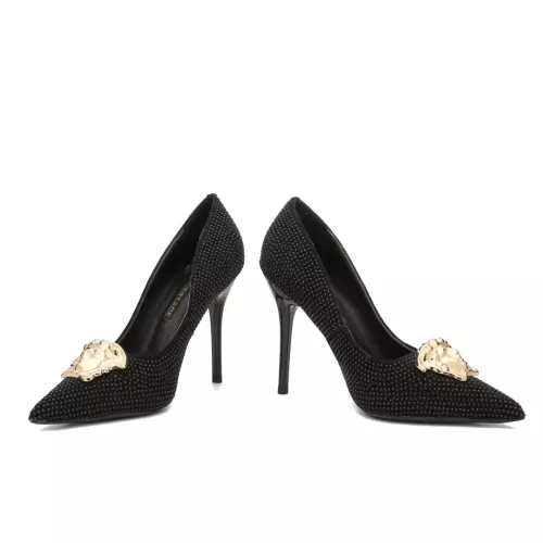 Cheap Versace High-Heeled Shoes For Women #1363355 Replica Wholesale [$82.00 USD] [ITEM#1363355] on Replica Versace High-Heeled Shoes