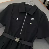 Cheap Prada Dresses Short Sleeved For Women #1355122 Replica Wholesale [$108.00 USD] [ITEM#1355122] on Replica Prada Dresses