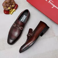 Cheap Salvatore Ferragamo Leather Shoes For Men #1355583 Replica Wholesale [$88.00 USD] [ITEM#1355583] on Replica Salvatore Ferragamo Leather Shoes