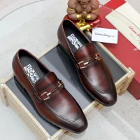 Cheap Salvatore Ferragamo Leather Shoes For Men #1355583 Replica Wholesale [$88.00 USD] [ITEM#1355583] on Replica Salvatore Ferragamo Leather Shoes