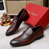 Cheap Salvatore Ferragamo Leather Shoes For Men #1355583 Replica Wholesale [$88.00 USD] [ITEM#1355583] on Replica Salvatore Ferragamo Leather Shoes