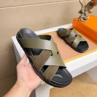 Cheap Hermes Slippers For Men #1356990 Replica Wholesale [$56.00 USD] [ITEM#1356990] on Replica Hermes Slippers