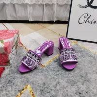 Cheap Dolce &amp; Gabbana D&amp;G Slippers For Women #1357726 Replica Wholesale [$125.00 USD] [ITEM#1357726] on Replica Dolce &amp; Gabbana D&amp;G Slippers