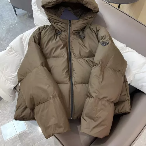 Cheap Prada Down Feather Coat Long Sleeved For Women #1363756 Replica Wholesale [$225.00 USD] [ITEM#1363756] on Replica Prada Down Feather Coat