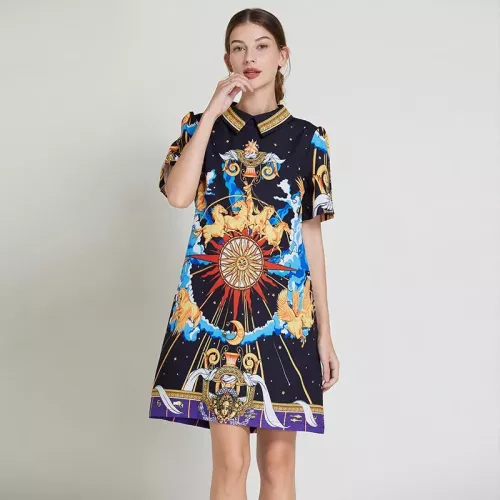 Cheap Hermes Dresses Short Sleeved For Women #1364110 Replica Wholesale [$64.00 USD] [ITEM#1364110] on Replica Hermes Dresses