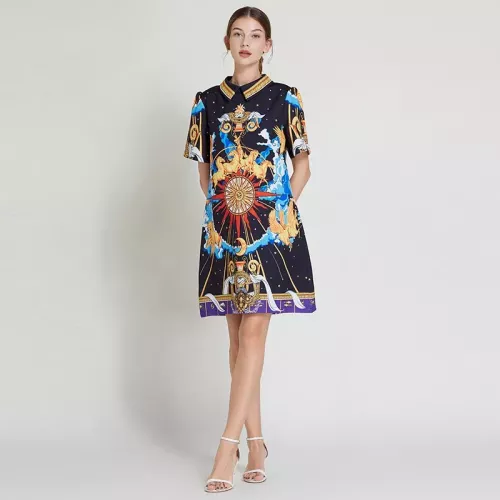 Cheap Hermes Dresses Short Sleeved For Women #1364110 Replica Wholesale [$64.00 USD] [ITEM#1364110] on Replica Hermes Dresses