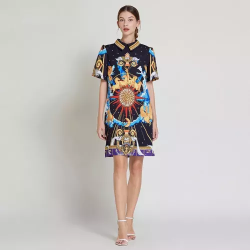 Cheap Hermes Dresses Short Sleeved For Women #1364110 Replica Wholesale [$64.00 USD] [ITEM#1364110] on Replica Hermes Dresses