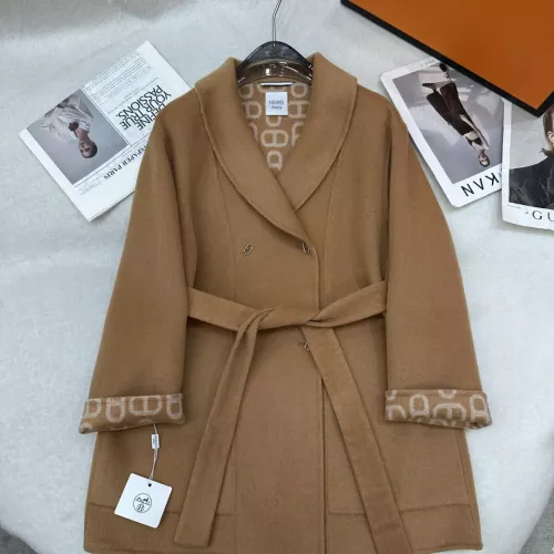 Cheap Hermes Coat Long Sleeved For Women #1366337 Replica Wholesale [$297.52 USD] [ITEM#1366337] on Replica Hermes Coat