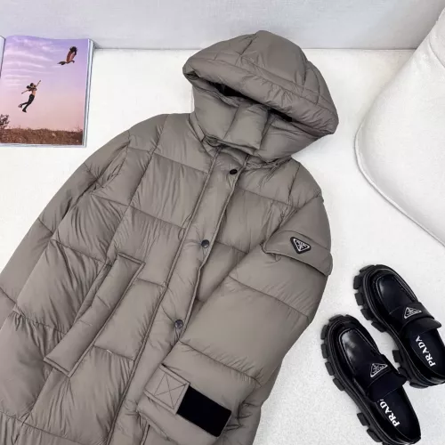Cheap Prada Down Feather Coat Long Sleeved For Women #1366766 Replica Wholesale [$257.85 USD] [ITEM#1366766] on Replica Prada Down Feather Coat