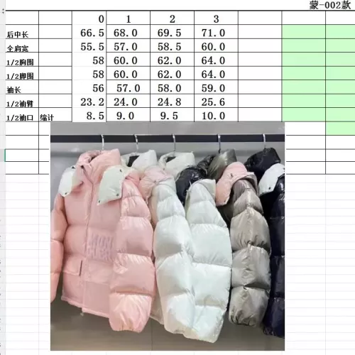 Cheap Moncler Down Feather Coat Long Sleeved For Women #1366782 Replica Wholesale [$170.00 USD] [ITEM#1366782] on Replica Moncler Down Feather Coat