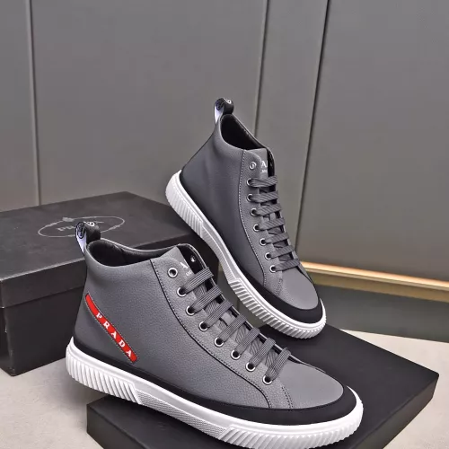 Cheap Prada High Top Shoes For Men #1367635 Replica Wholesale [$82.00 USD] [ITEM#1367635] on Replica Prada High Top Shoes