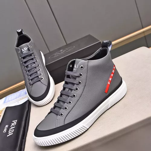 Cheap Prada High Top Shoes For Men #1367635 Replica Wholesale [$82.00 USD] [ITEM#1367635] on Replica Prada High Top Shoes