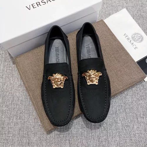 Cheap Versace Leather Shoes For Men #1367778 Replica Wholesale [$85.00 USD] [ITEM#1367778] on Replica Versace Leather Shoes