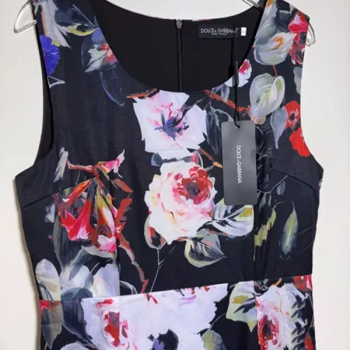 Cheap Dolce &amp; Gabbana Dresses Sleeveless For Women #1370641 Replica Wholesale [$98.00 USD] [ITEM#1370641] on Replica Dolce &amp; Gabbana Dresses