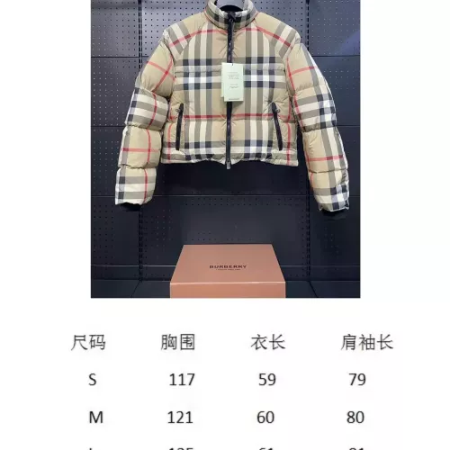 Cheap Burberry Down Feather Coat Long Sleeved For Women #1371113 Replica Wholesale [$160.00 USD] [ITEM#1371113] on Replica Burberry Down Feather Coat
