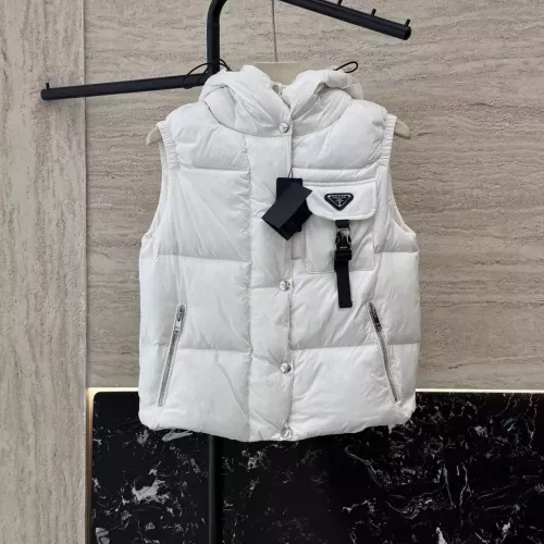 Cheap Prada Down Feather Coat Sleeveless For Women #1371245 Replica Wholesale [$185.00 USD] [ITEM#1371245] on Replica Prada Down Feather Coat