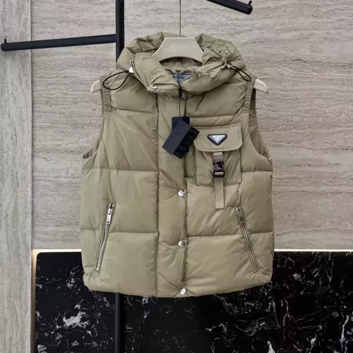 Cheap Prada Down Feather Coat Sleeveless For Women #1371246 Replica Wholesale [$185.00 USD] [ITEM#1371246] on Replica Prada Down Feather Coat