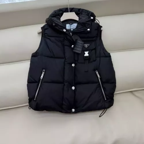 Cheap Prada Down Feather Coat Sleeveless For Women #1371247 Replica Wholesale [$185.00 USD] [ITEM#1371247] on Replica Prada Down Feather Coat