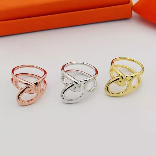 Cheap Hermes Rings In Gold For Unisex #1372849 Replica Wholesale [$25.00 USD] [ITEM#1372849] on Replica Hermes Rings
