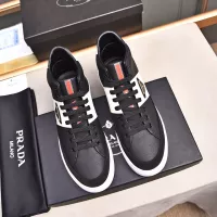 Cheap Prada High Top Shoes For Men #1367632 Replica Wholesale [$82.00 USD] [ITEM#1367632] on Replica Prada High Top Shoes