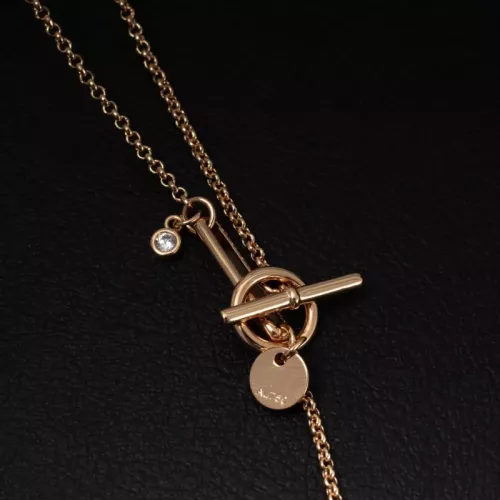 Cheap Hermes Necklaces In Rose Gold For Women #1373384 Replica Wholesale [$52.00 USD] [ITEM#1373384] on Replica Hermes Necklaces