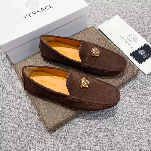 Cheap Versace Leather Shoes For Men #1373559 Replica Wholesale [$82.00 USD] [ITEM#1373559] on Replica Versace Leather Shoes