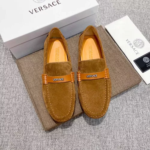 Cheap Versace Leather Shoes For Men #1373570 Replica Wholesale [$82.00 USD] [ITEM#1373570] on Replica Versace Leather Shoes