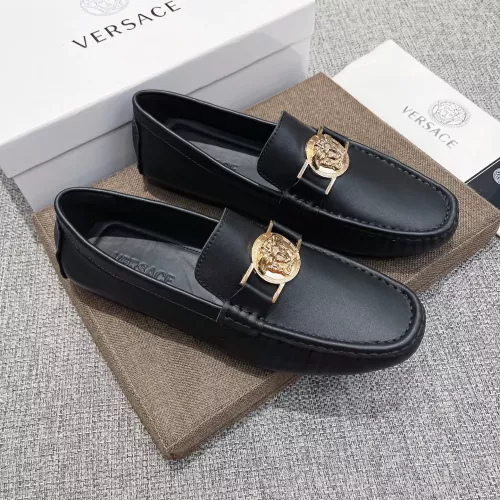 Cheap Versace Leather Shoes For Men #1373573 Replica Wholesale [$85.00 USD] [ITEM#1373573] on Replica Versace Leather Shoes