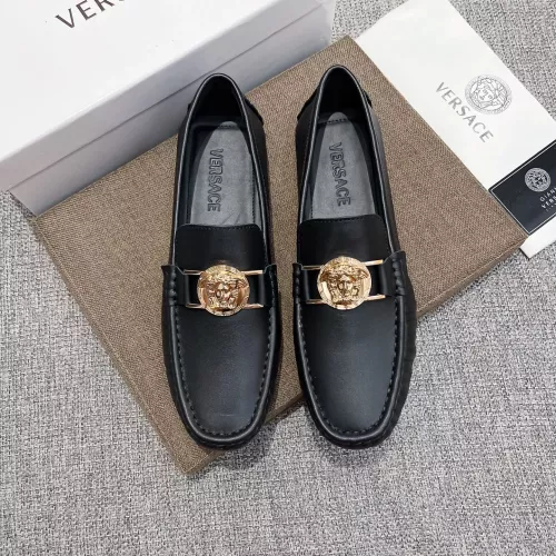 Cheap Versace Leather Shoes For Men #1373573 Replica Wholesale [$85.00 USD] [ITEM#1373573] on Replica Versace Leather Shoes
